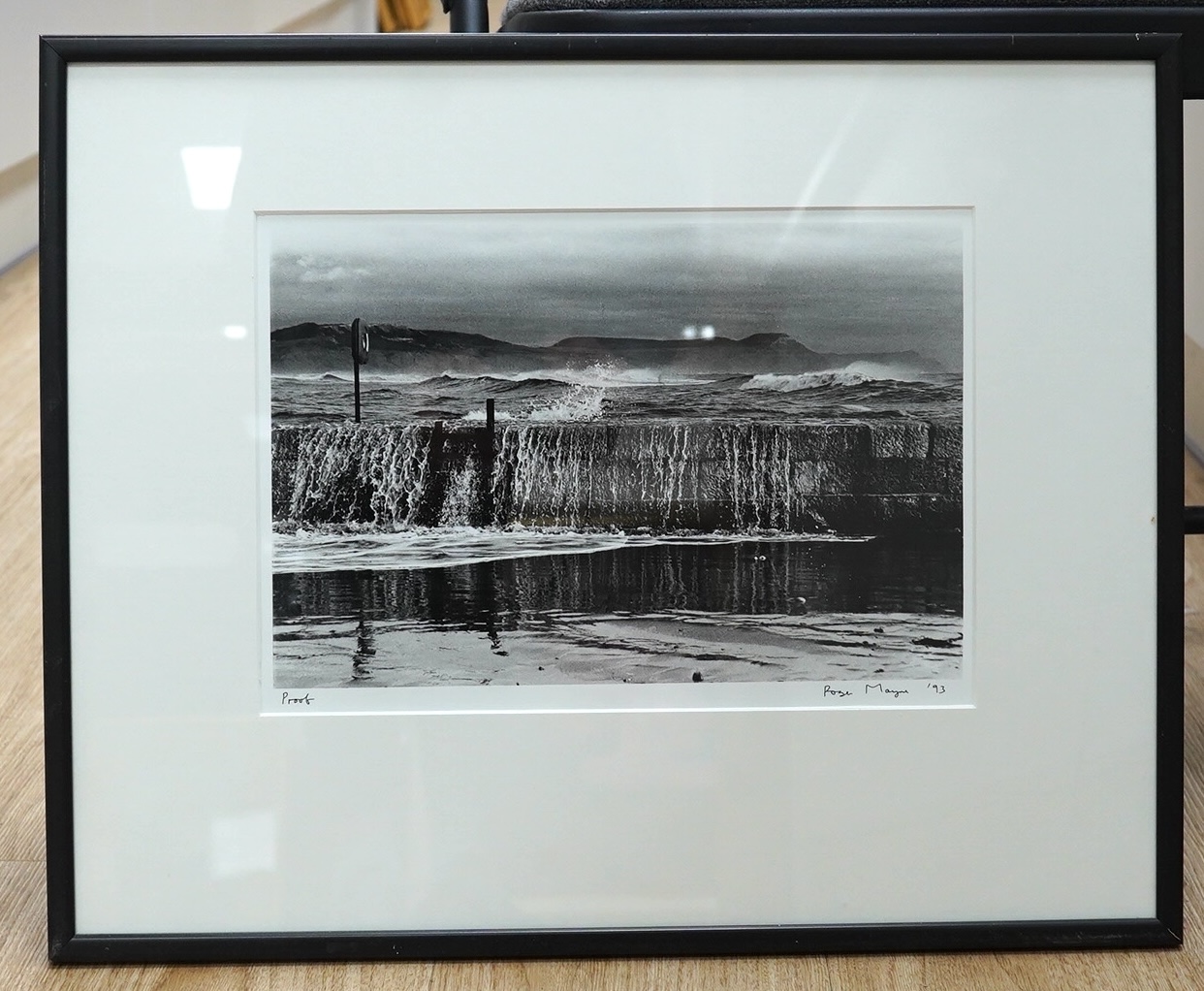 Roger Mayne (Photographer, 1929-2014), gelatin silver print, 'November storm, Lyme Regis', signed and dated '93, inscribed proof, 22 x 33cm. Condition - good